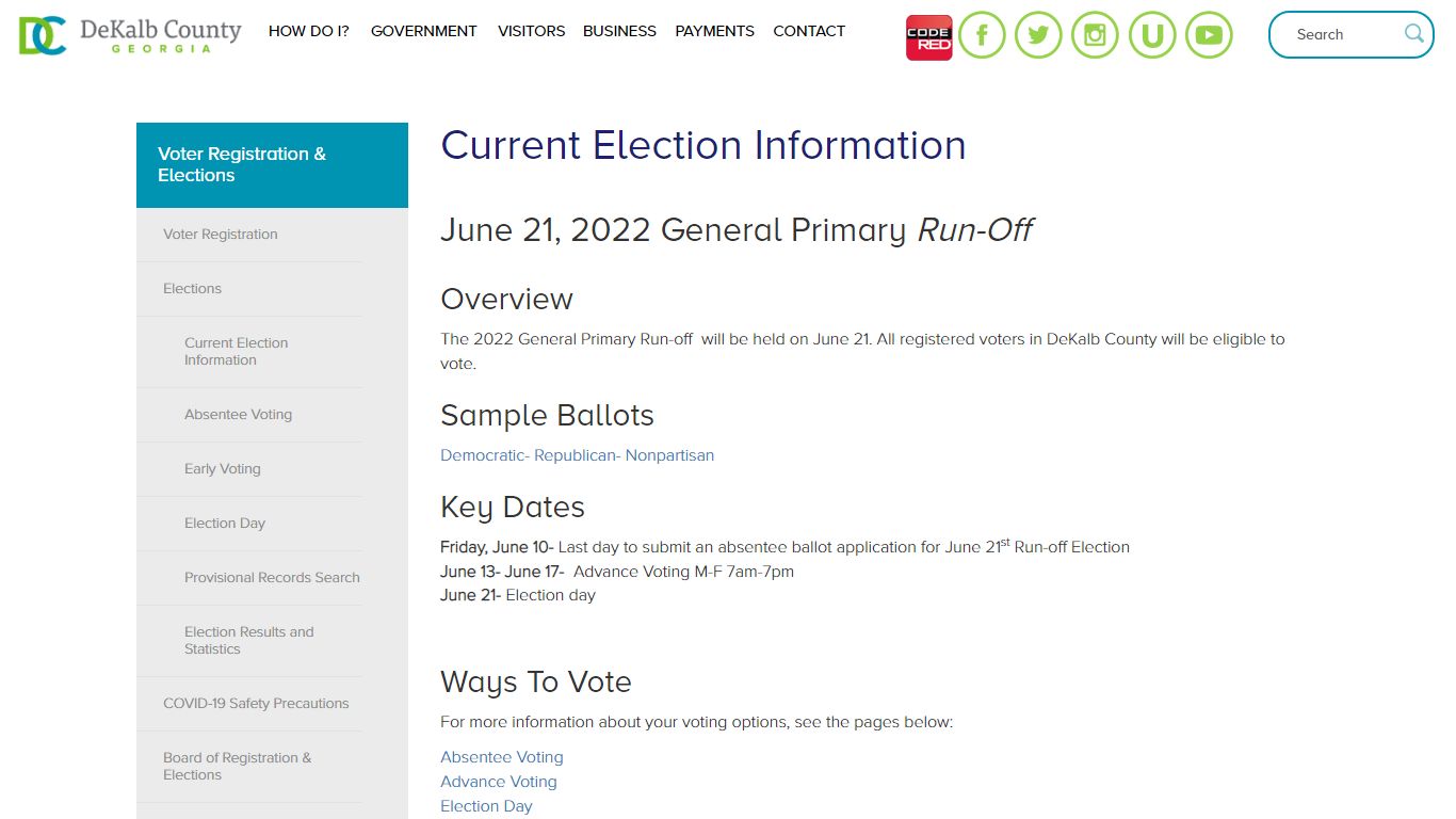 Current Election Information | DeKalb County GA