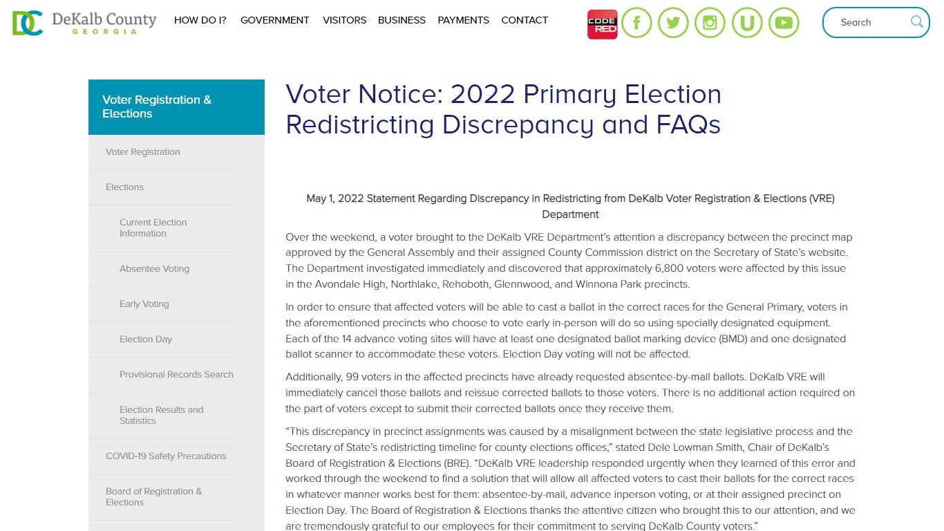 Voter Notice: 2022 Primary Election Redistricting ... - DeKalb County GA